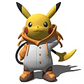 Pikachu Toy Wearing White Hoodie With Yellow Ears Tail And Brown Boots