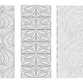 Decorative White Wall Panels With Three Different Textured Patterns For Interior Design