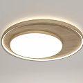 Modern Ceiling Light With Square And Round Shapes Wooden Frame Soft Illumination 3d model