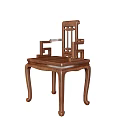 Traditional Chinese Style Wooden Armchairs With Carved Backrest And Armrest Design