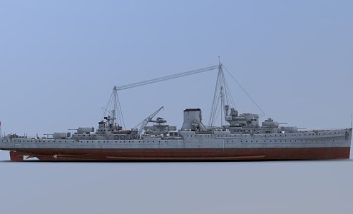 modern warship battleship destroyer 3d model