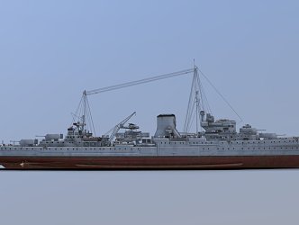 modern warship battleship destroyer 3d model