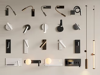 Modern reading lamp bedside wall lamp metal wall lamp long wall lamp turn signal 3d model