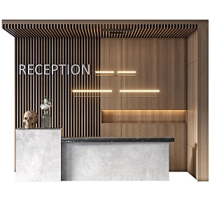 Modern Front Desk Reception 3d model