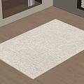 Beige Square Woven Rug On Wooden Floor With Natural Light Interior