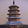 Ancient Traditional Multi Tiered Wooden Pagoda Architectural Design With Overhanging Eaves And Spire