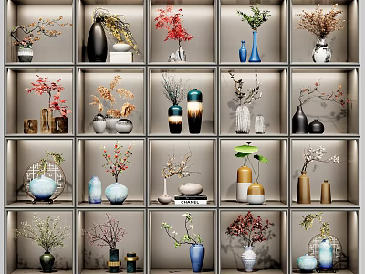 New Chinese vase floral ornaments 3d model