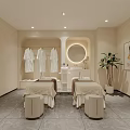 Elegant Minimalist Beauty Salon Space With Comfortable Treatment Beds And Professional Skin Care Equipment