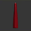 Red Pleated Curtains With White Rod For Interior Decoration On Dark Background