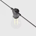 Transparent Glass LED Filament Bulb With Black Socket For Decorative Lighting 3d model