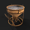 Industrial Equipment Metal Conical Container With Wheel Base And Support Frame