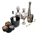 Barware Set with Wine Bottle Cocktail Shaker Martini Glass Ice Bucket Nut Bowls Stir Sticks