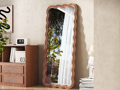 Modern solid wood floor mirror model