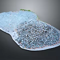 Natural Blue Gray Stone Gravel Pile On Concrete Platform For Landscaping