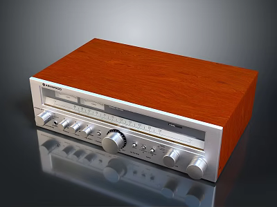 Pioneer Stereo Receiver With Wooden Case And Front Panel Knobs Buttons 3d model