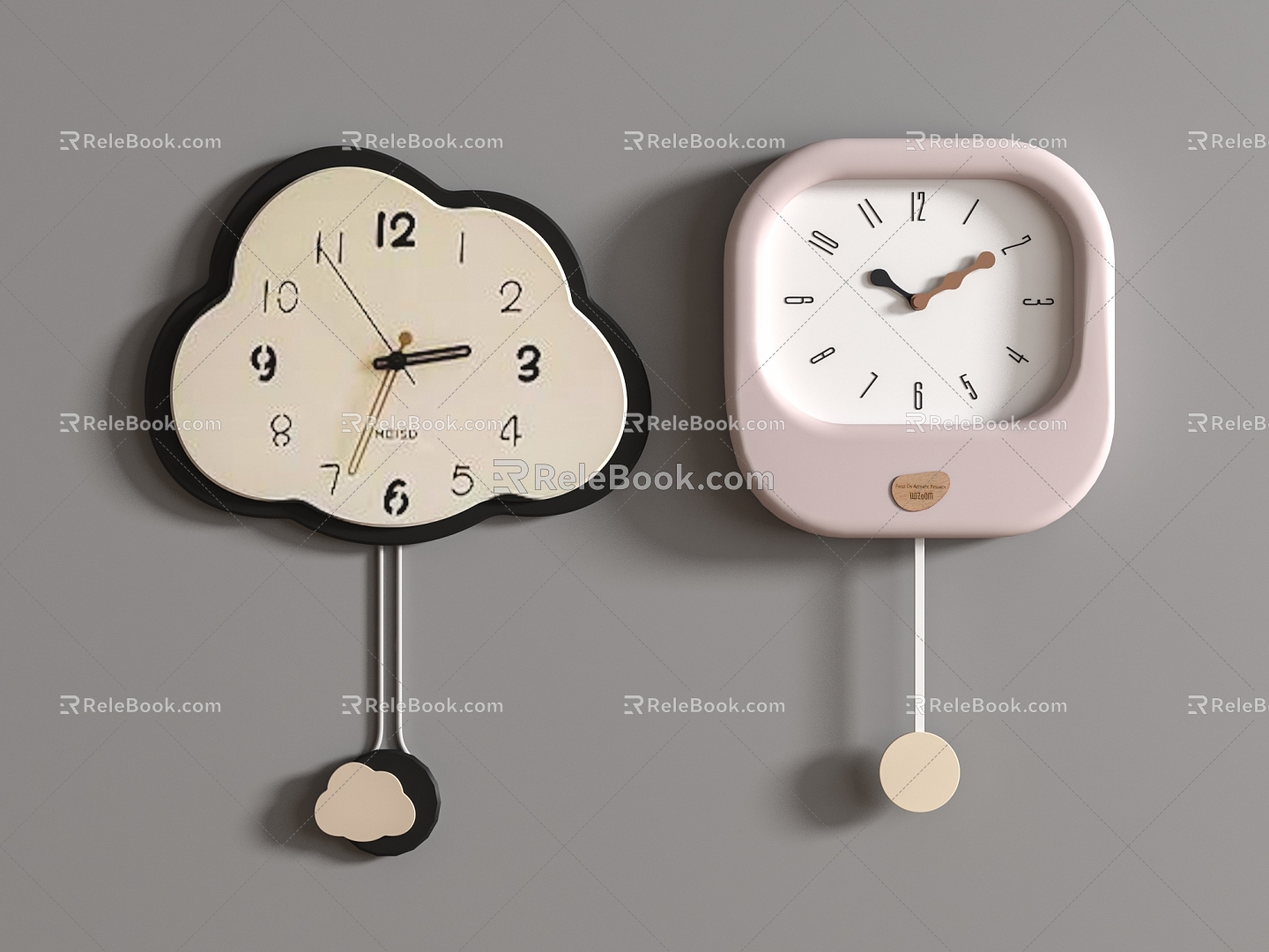 modern wall clock combination clock clock clock wall clock 3d model