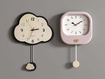 modern wall clock combination clock wall clock 3d model