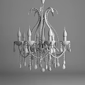 Elegant Crystal Chandelier With Classic Design Candle Style Bulbs And Hanging Crystal Pendants
