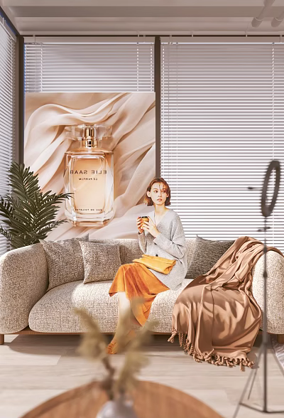 Modern Public Office Space With Open Layout Green Plants And Ergonomic Desks 3d model