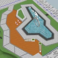 Contemporary Residential Landscape Design Featuring Central Water Pool Greenery And Wooden Deck Seating