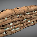 Household Brown Storage Bags With 1 MILLION Label And Containing Dollar Bills