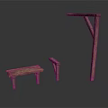 Rustic Wooden Furniture Collection With Bench Small Bracket And Large Shelf Bracket