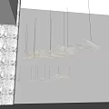 Modern Wavy Crystal Chandelier With Gold Hanging Cords For Interior Decoration