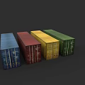 Colorful Shipping Container Building Featuring Blue Red Yellow Green Containers