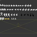 Group of People With Diverse Poses And Various Outfits Against Black Background