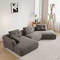Modern Living Room Interior With Gray L Shaped Sofa Wall Art And Wooden Coat Rack