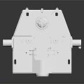 White Industrial Mechanical Equipment With Drum Frame And Structural Components 3d model