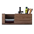 Wooden Kitchenware Organizer Storage Box With Condiment Bottles Utensils And Paper Towel