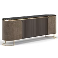 Modern Luxury TV Stand With Marble Top Wooden Cabinet And Gold Metal Legs