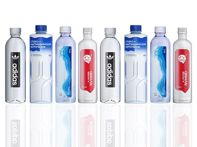 Assorted Bottled Beverages Display For Brand Comparison 3d model