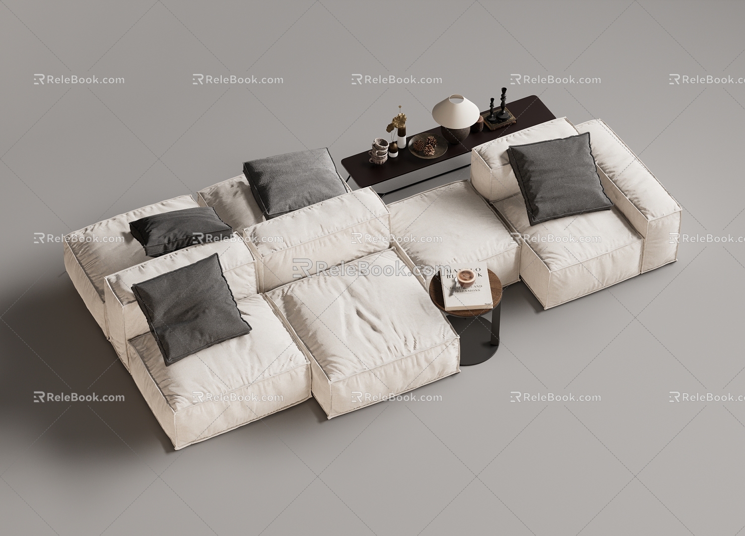 Modern Multiplayer Sofa Module Sofa Back-to-Back Sofa 3d model