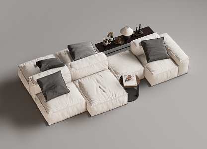 Modern Multiplayer Sofa Module Sofa Back-to-Back Sofa 3d model