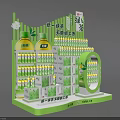 Green Themed Commercial Display Stand Holding Master Kong Green Tea Sugar Free Zero Fat Drinks