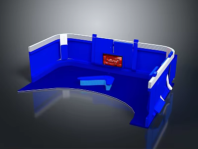 Colorful Cartoon Scene Featuring Blue Console With Red Screen And White Borders 3d model