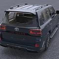 Dark Blue SUV With Roof Rack And Sunroof