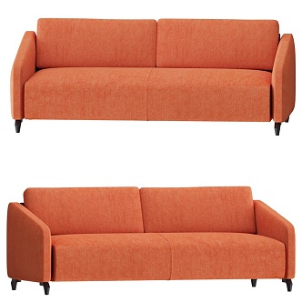 Geteborg orange red double sofa 18 3d model