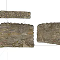 Building Exterior Wall With Stacked Natural Stone Rustic Texture And Classic Pattern 3d model
