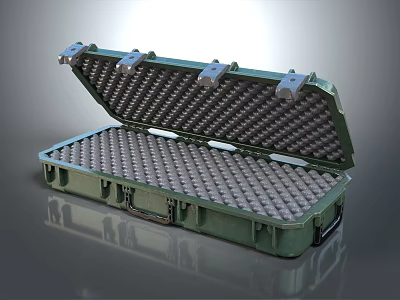 Open Green Hardware Tool Case With Foam Interior For Organized Storage 3d model