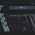 Black Tactical Pistol With Textured Grip Modern Design And Sleek Body Features