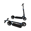 Two Modern Electric Scooters With Handlebars Wheels And Black Blue Design 3d model