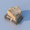 Practical Household Supplies Stacked Cardboard Boxes For Storage Secured With Tape