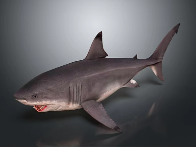 Realistic Shark 3D Model With Open Mouth And Sharp Teeth Details 3d model