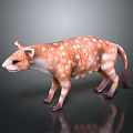 Orange White Spotted Mythical Creature Standing with Canine Like Body Smooth Texture and Shiny Reflection