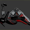 Futuristic Red And Black Motorcycle With Mechanical Engine Sleek Wheels And Handlebar