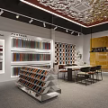 LATPAK Showroom Interior Featuring Organized Color Swatches Shelves Table And Chairs