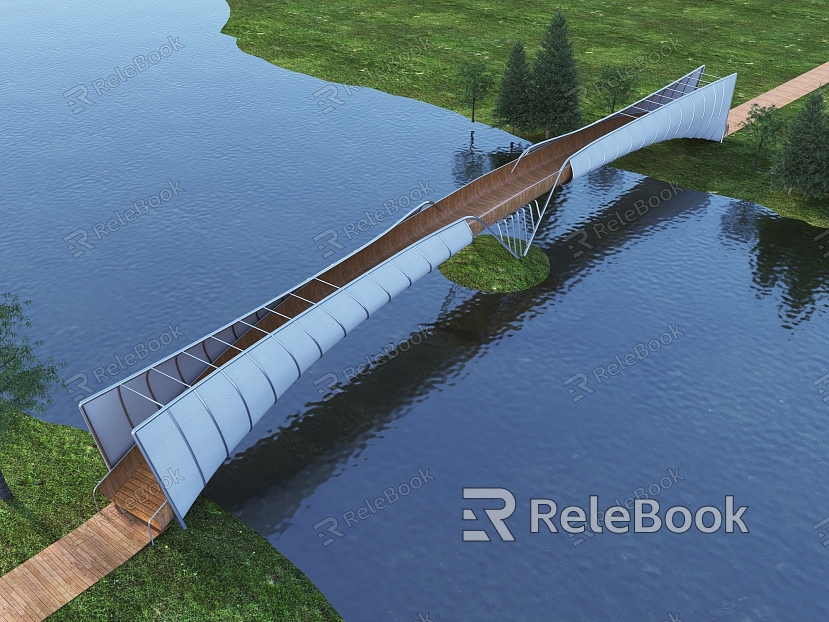 pedestrian bridge creative pedestrian bridge characteristic landscape bridge special-shaped bridge landscape bridge model